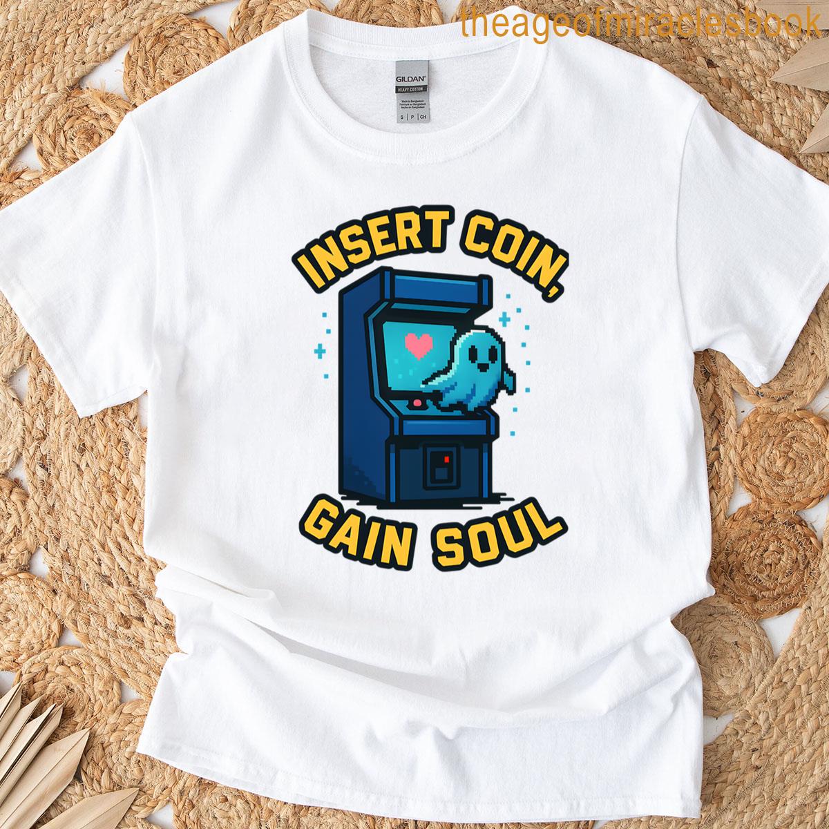 Retro Arcade Ghost Pixel Art Funny Gaming Quote T-shirt