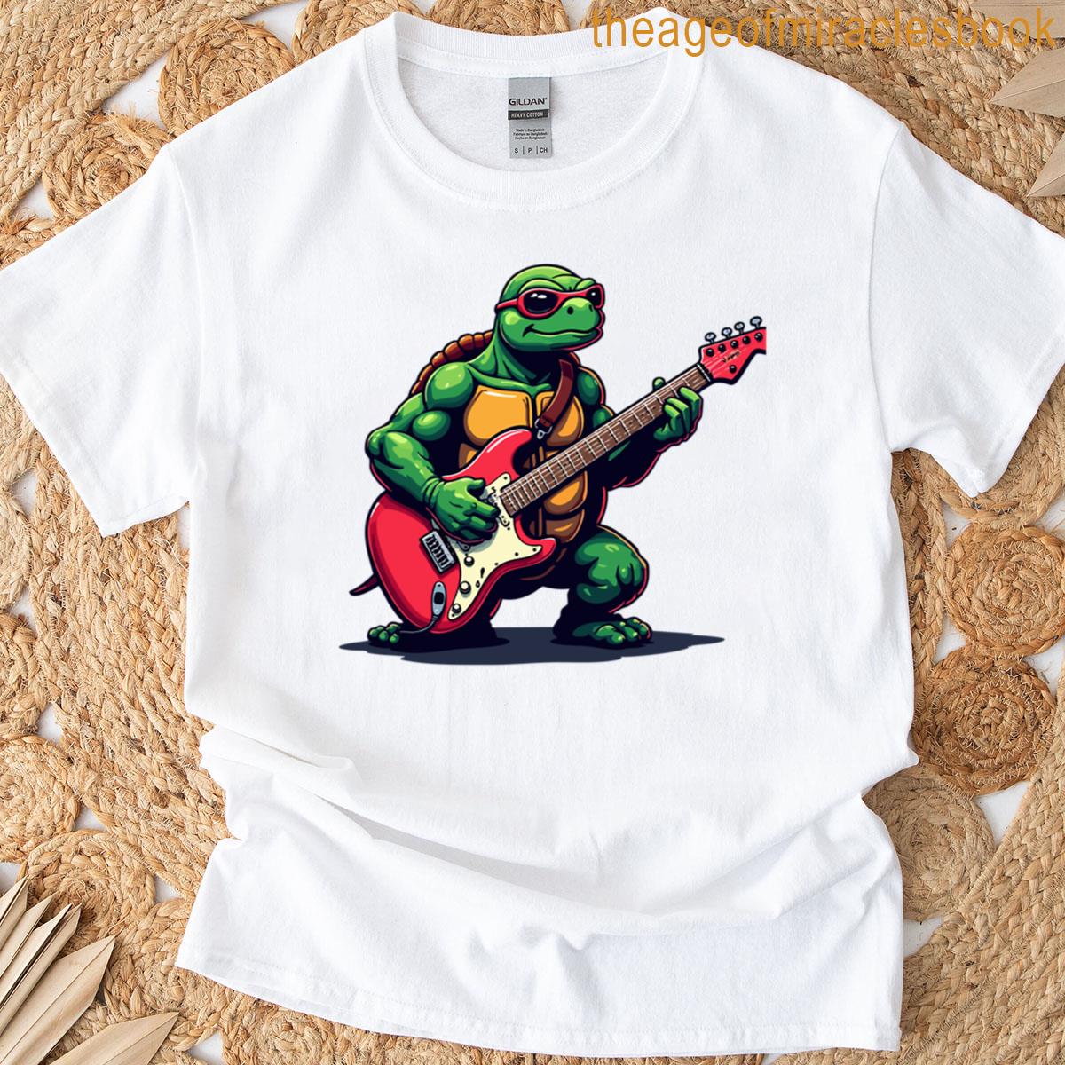 Rocking Turtle With Guitar Oversized T-shirt