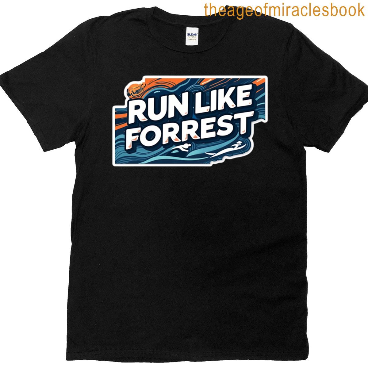 Run Like Forrest Fun Triathlon Running Sticker T-shirt