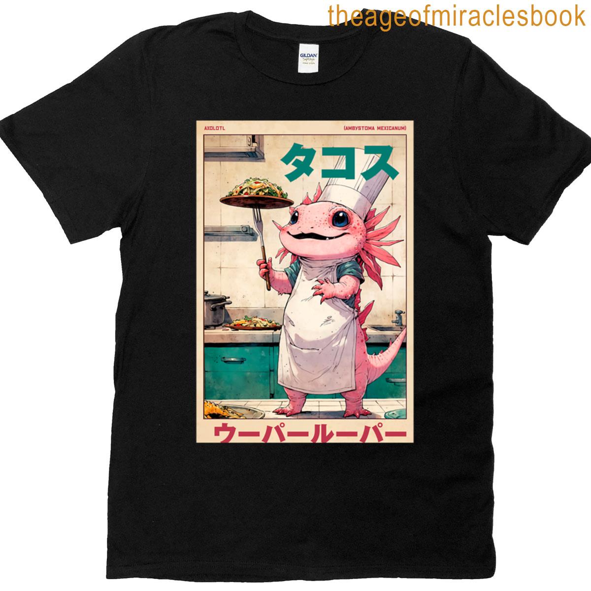 Axolotl Tacos Retro Poster T-shirt