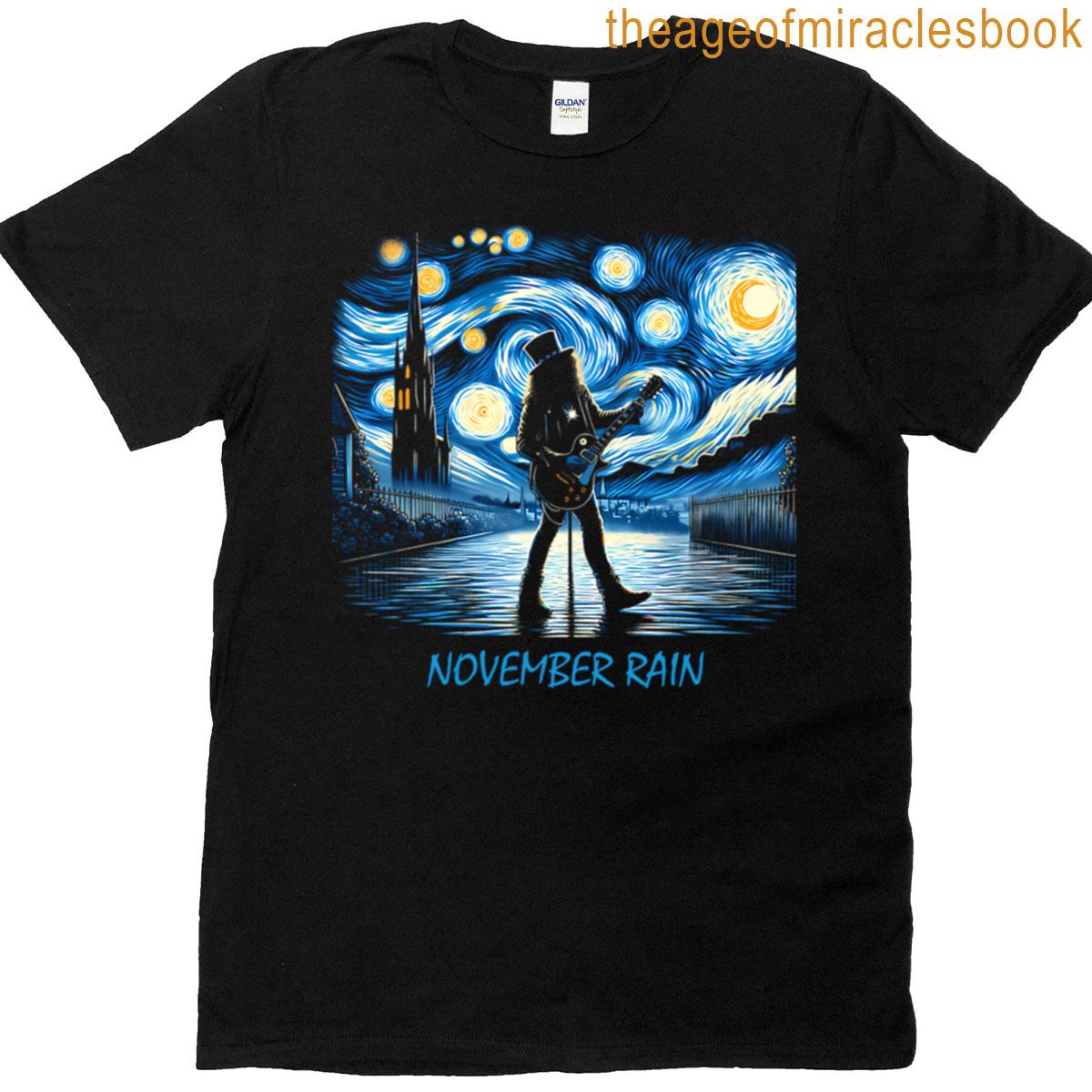 November Rain In Starry Night T-shirt
