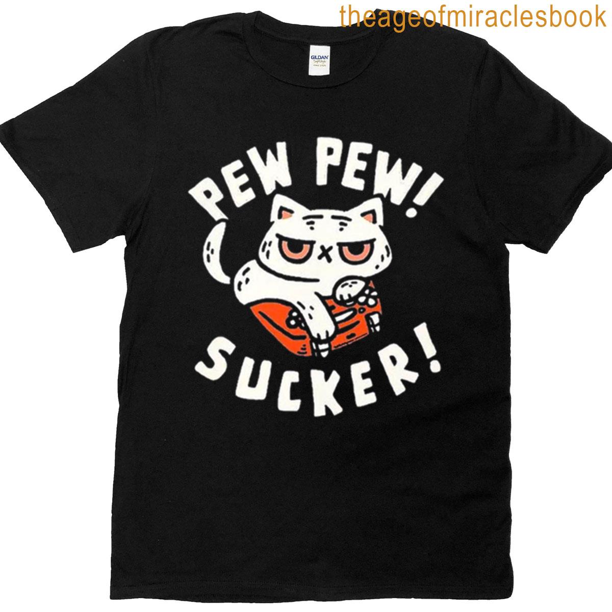 Pew Pew Black Cat T-shirt