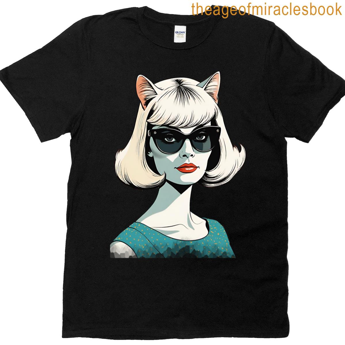 Retro Cat Lady Fusion T-shirt