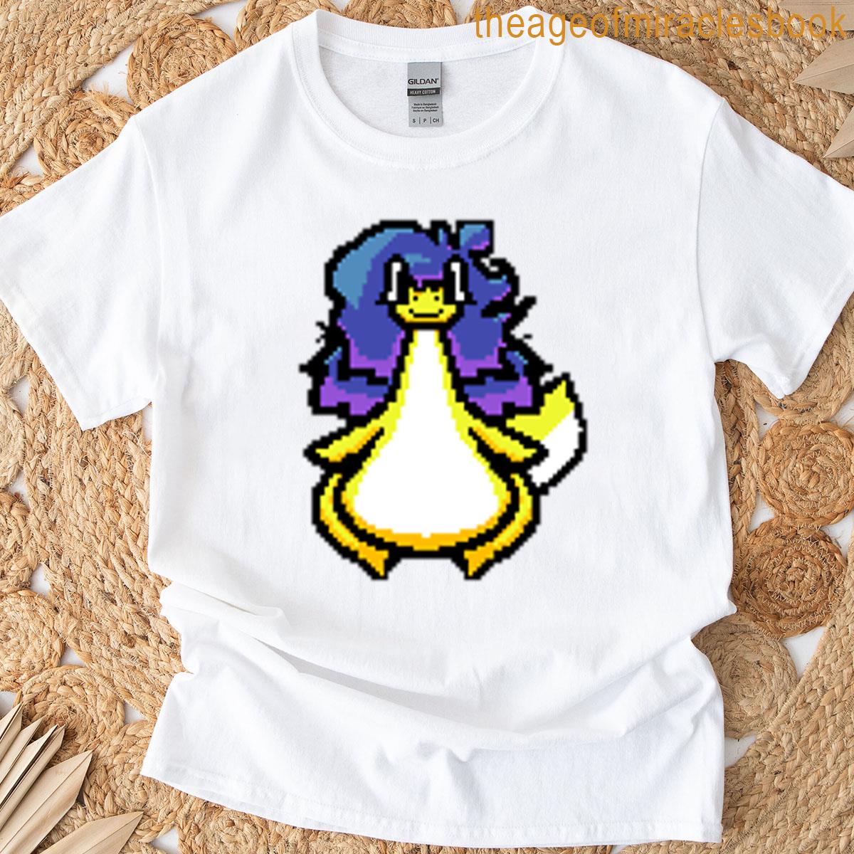Tall Round Yellow Pixel Dragon T-shirt