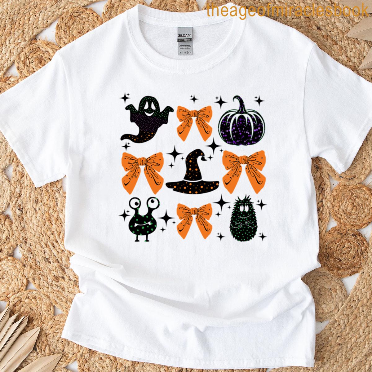Boo Halloween Ghost Ribbon T-shirt