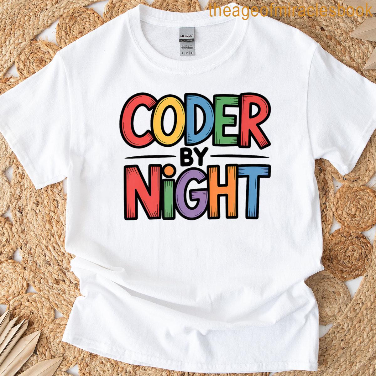 Coder By Night Programmer Surrounded By Code Premium T-shirt