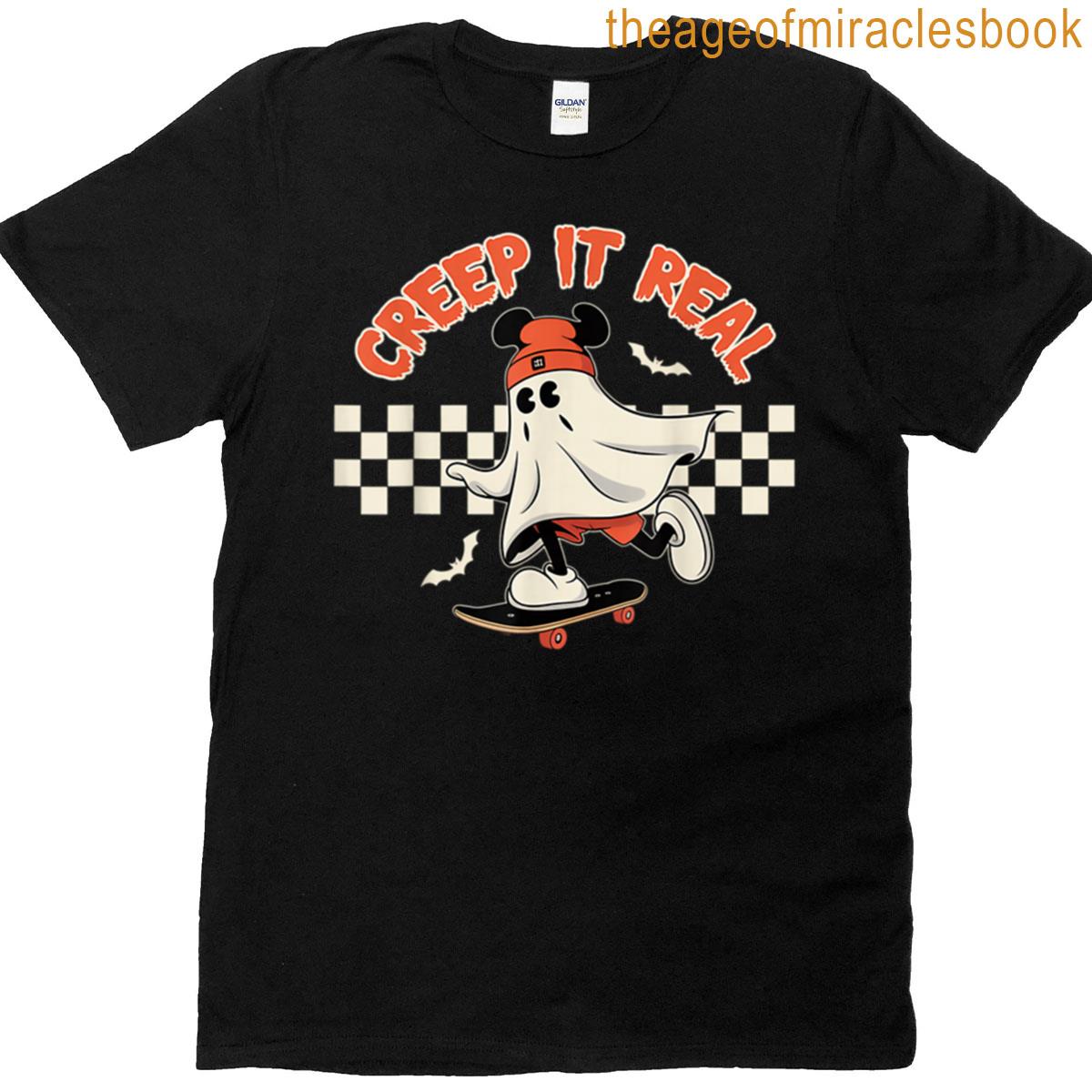 Creep It Real Spooky Ghost Mouse Halloween T-shirt