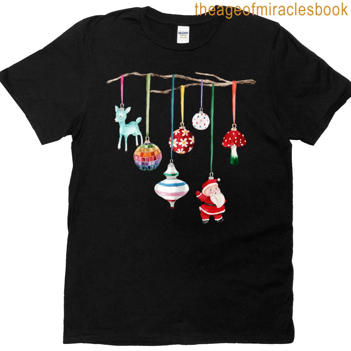 Kitsch Christmas Pattern Retro Disco Ball Nutcracker Holiday Design Oversized T-shirt