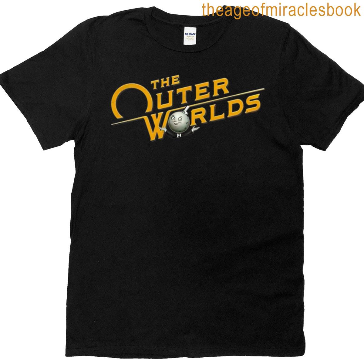 Retro Space Logo The Outer Worlds Inspired Gaming Design T-shirt