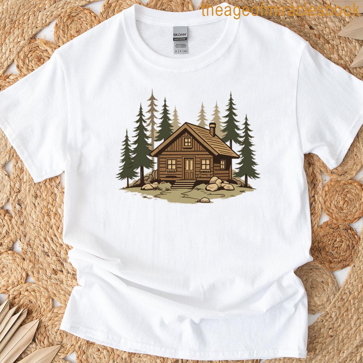 Rustic Cabin In The Forest Illustration T-shirt