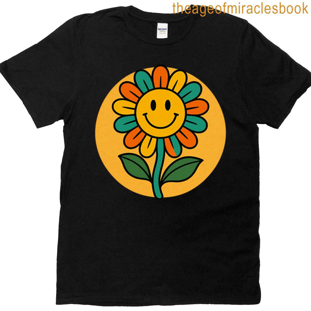 Smiling Retro Vintage Flower T-shirt