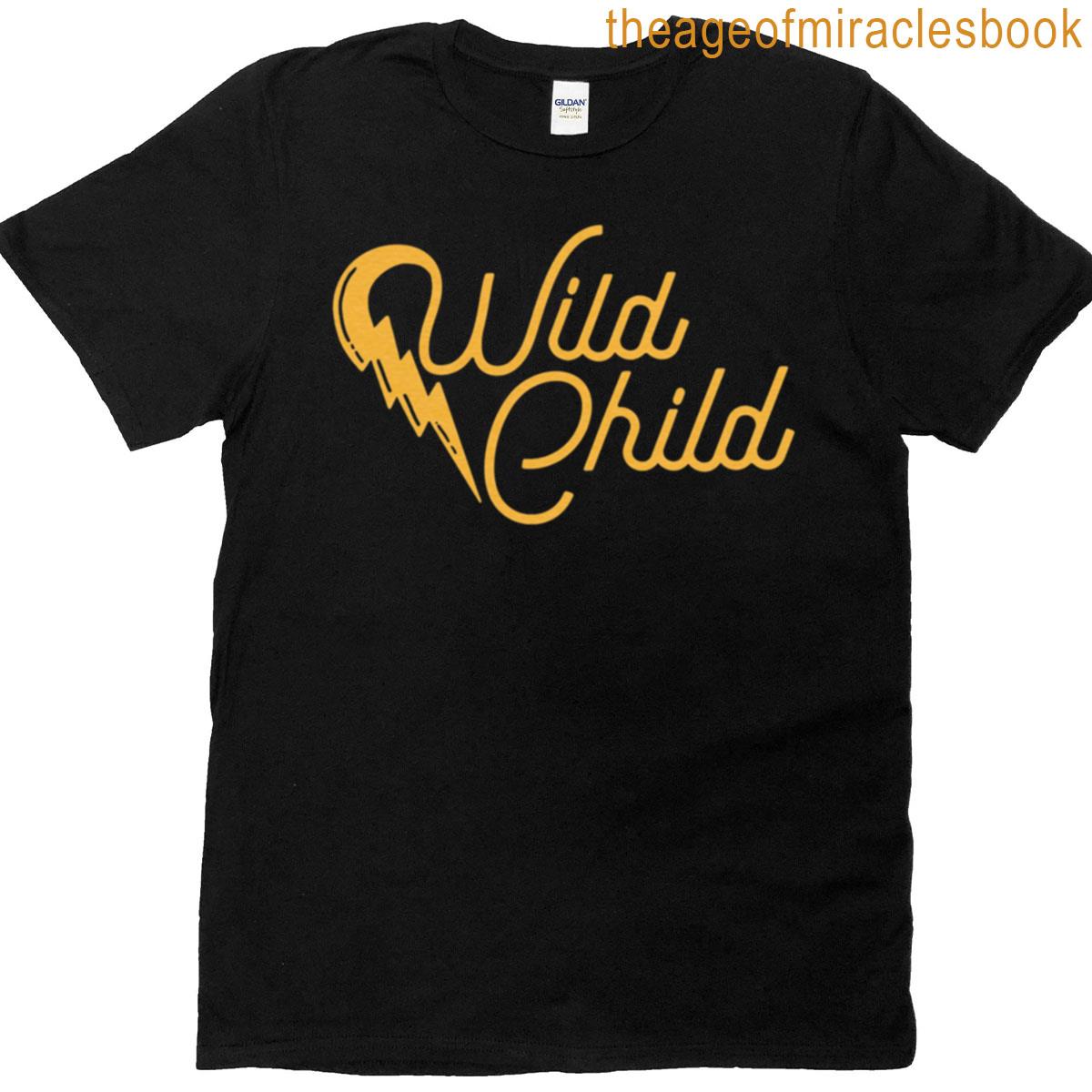 Wild Child Retro Typography Design T-shirt