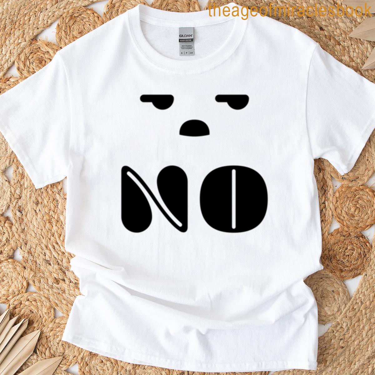 No Minimal Moody Face Design T-shirt