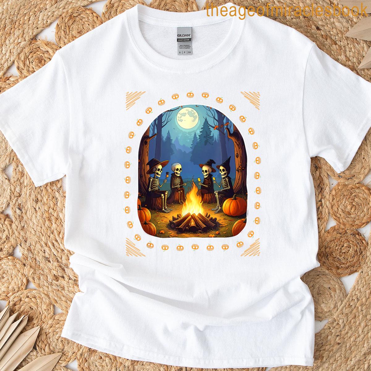Skeleton Camping Halloween T-shirt
