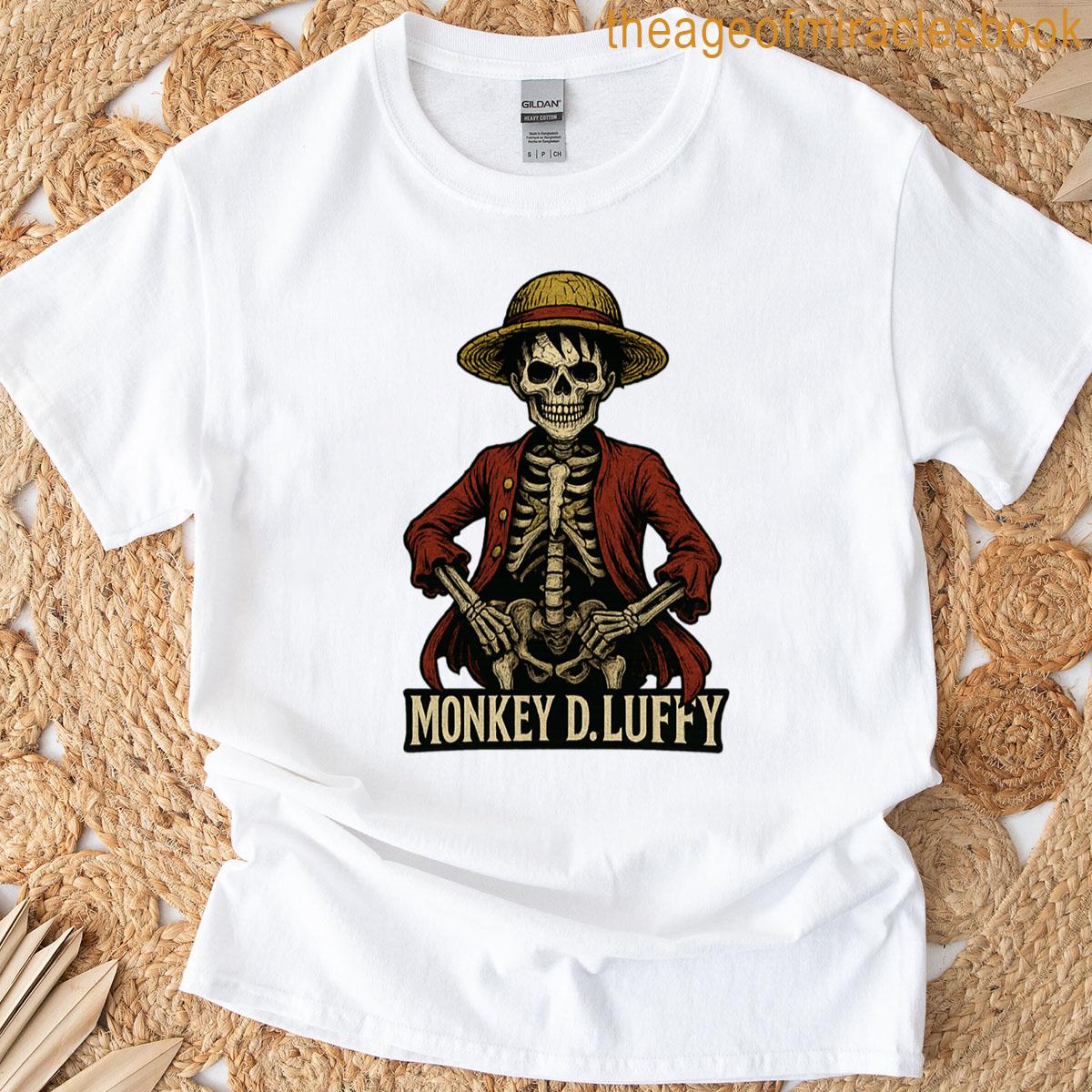 Skeleton Monkey D Luffy Gothic Anime T-shirt