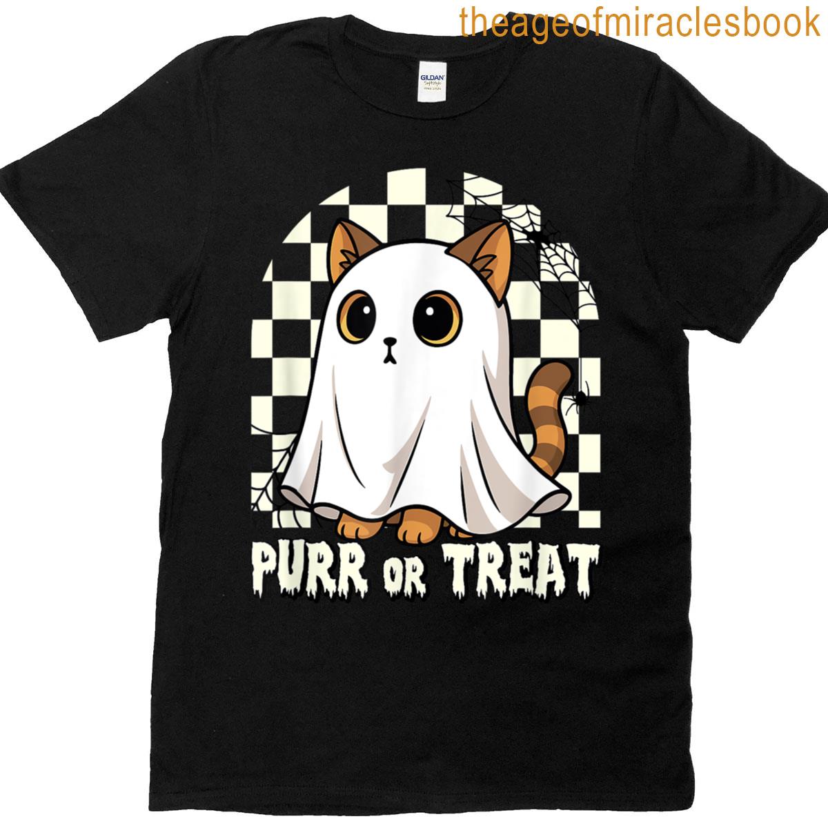 Trick Or Catnip Ghost Cat Halloween T-shirt