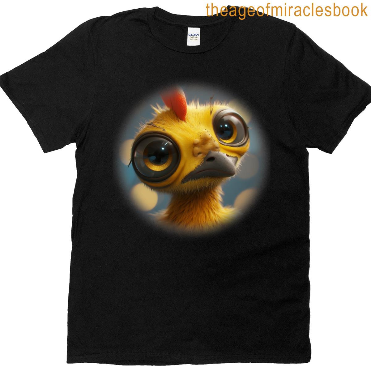 Wide-eyed Worry Chick Comic Panic Mode T-shirt