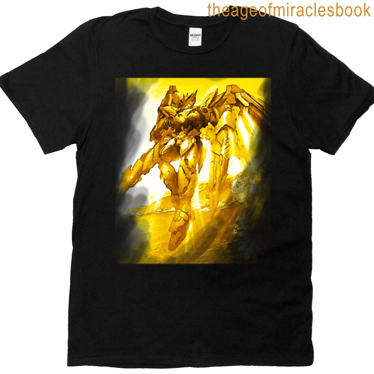 Wing Zero Gundam Gold Hd Digital Artwork T-shirt