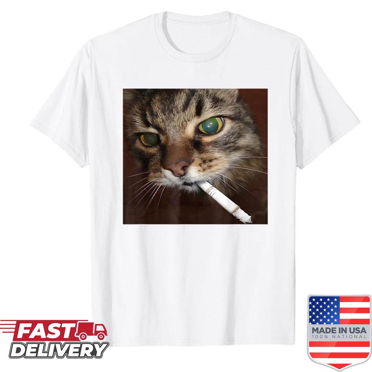 Cat Smoking Meme Shirt