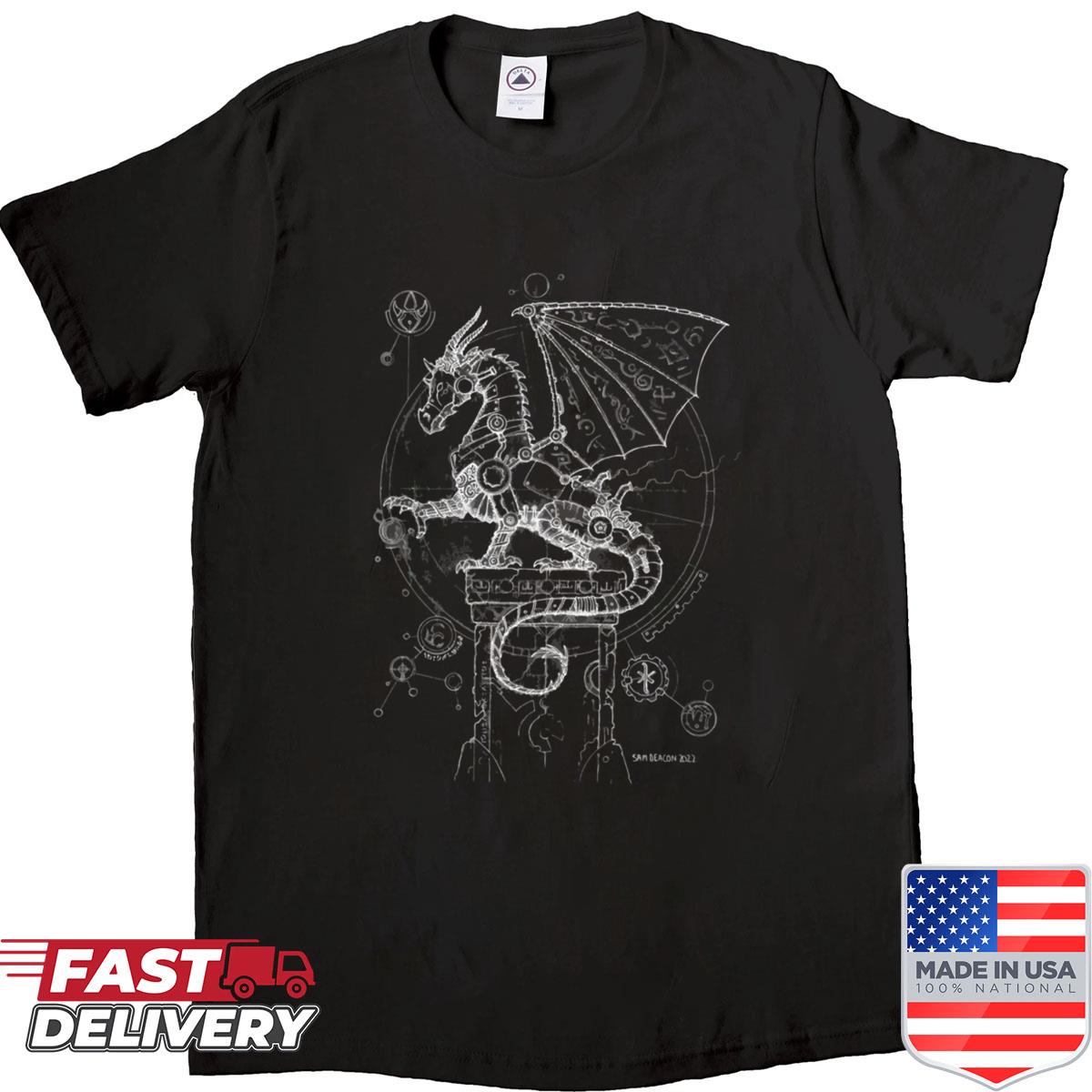 Steampunk Dragon White Shirt