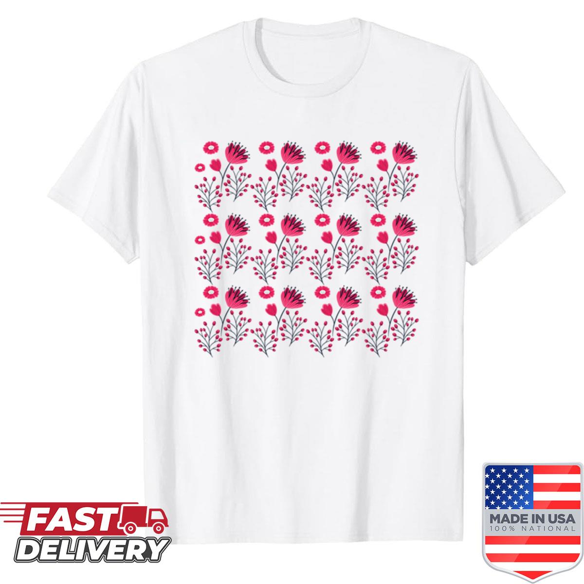 Pink Flower Pattern Shirt