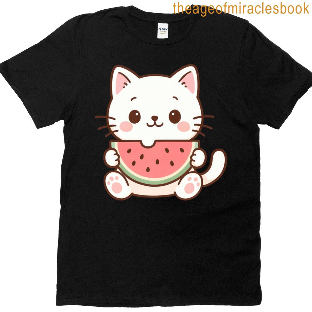 Cute Kitty Enjoying A Watermelon T-shirt