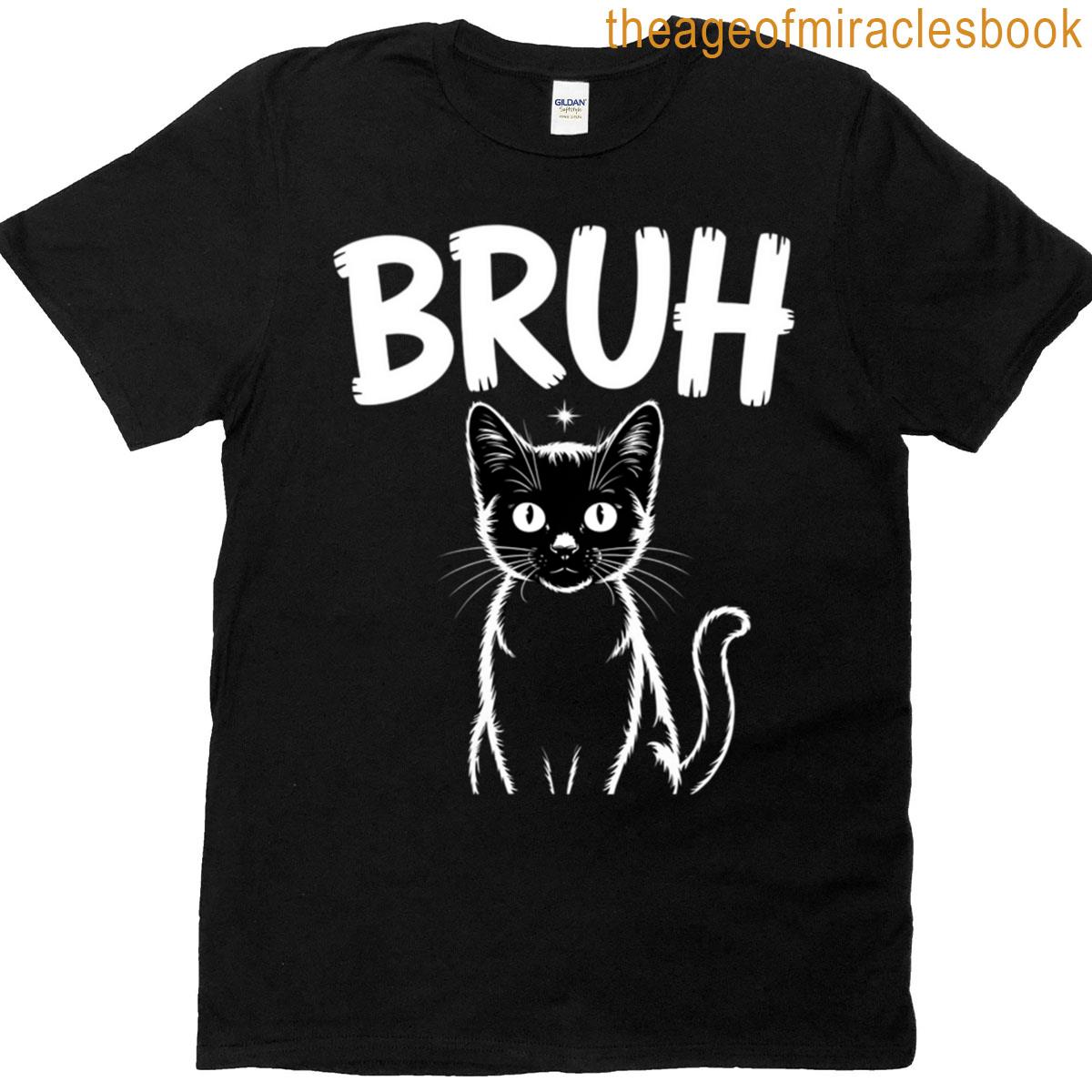 Funny Black Bruh Cat Vibe T-shirt