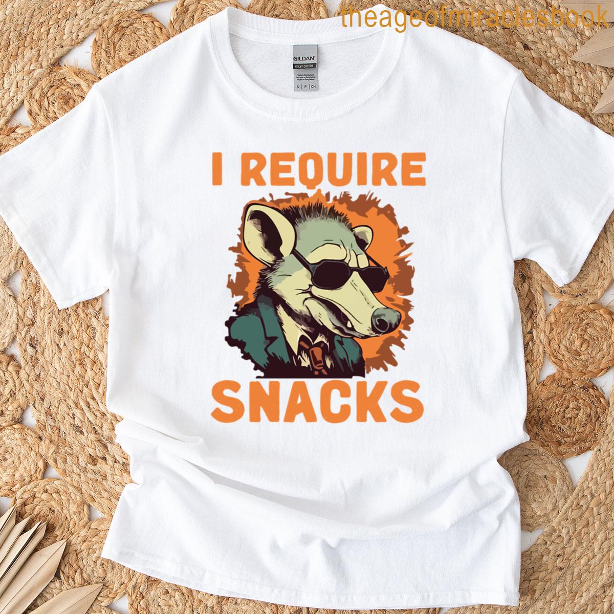 I Require Snacks Funny Oposum T-shirt