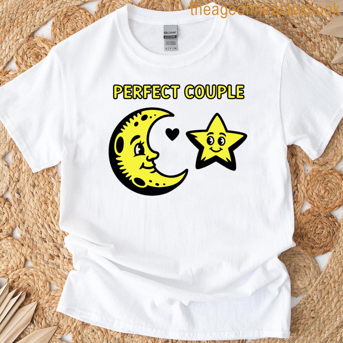 Perfect Couple Moon And Star Design T-shirt