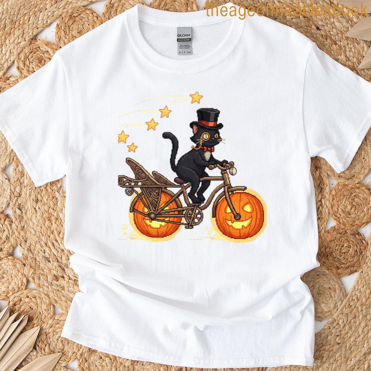 Black Cat Ride Halloween T-shirt