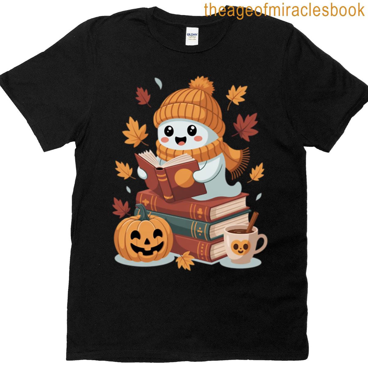 Booooks Ghost Reading Books Halloween Oversized T-shirt