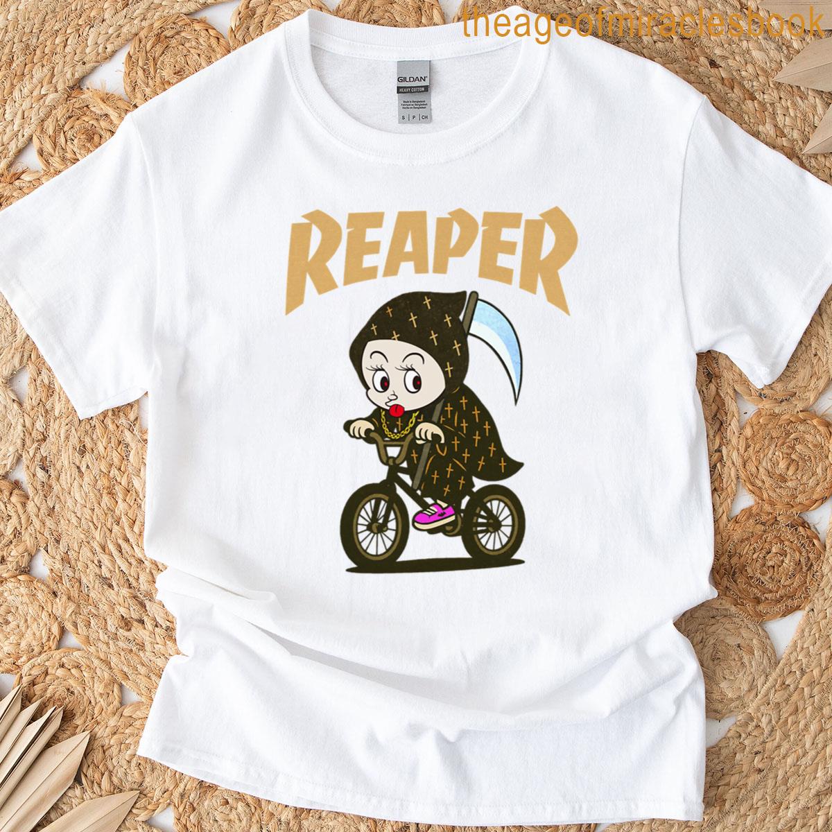 Intern Reaper Oops Street Logo Gold Font T-shirt