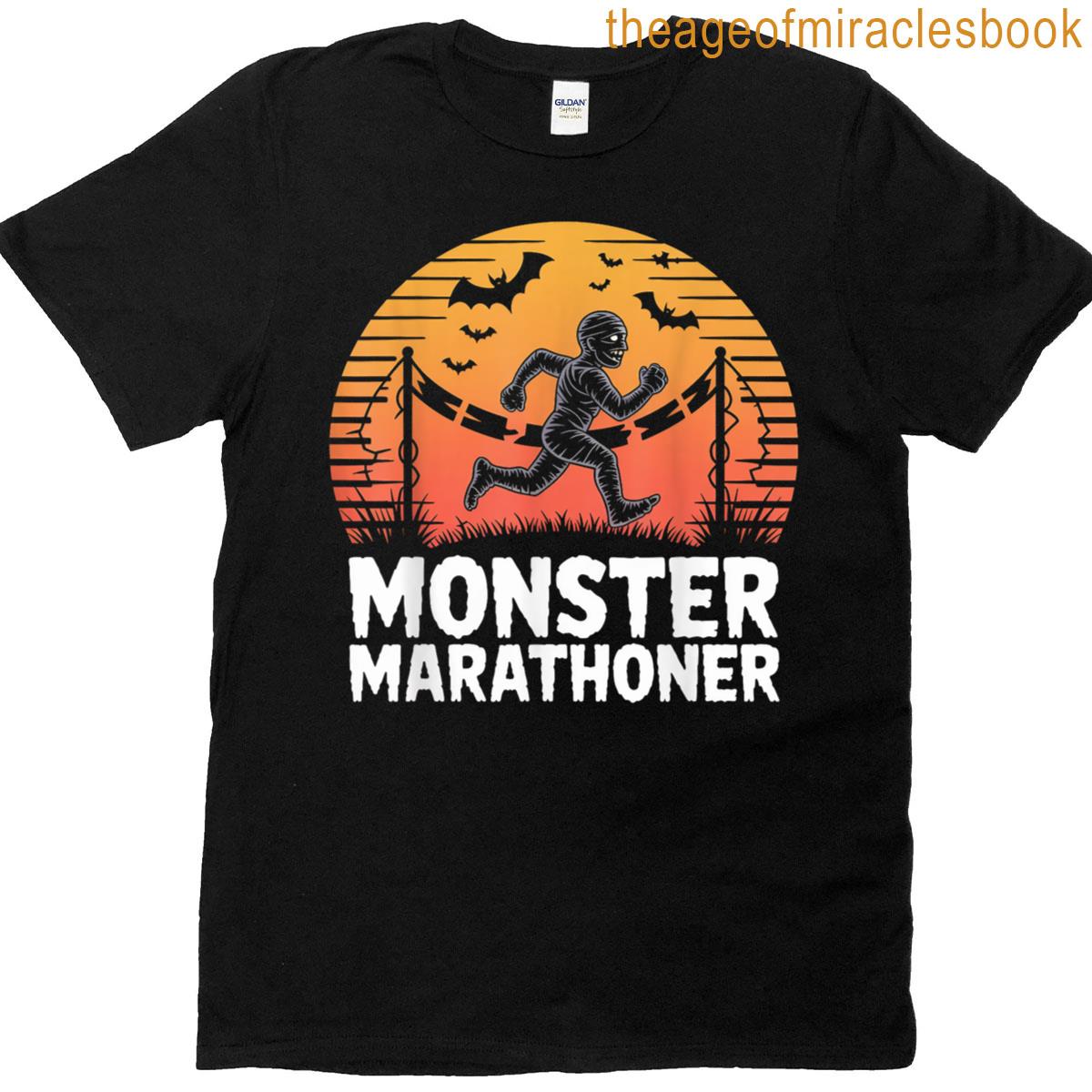 Monster Marathoner Halloween Mummy Runner T-shirt
