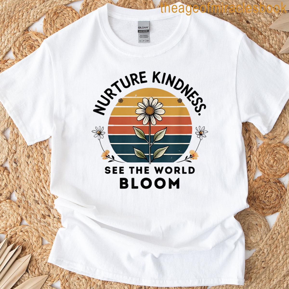 Nurture Kindness Retro Daisy Flower T-shirt