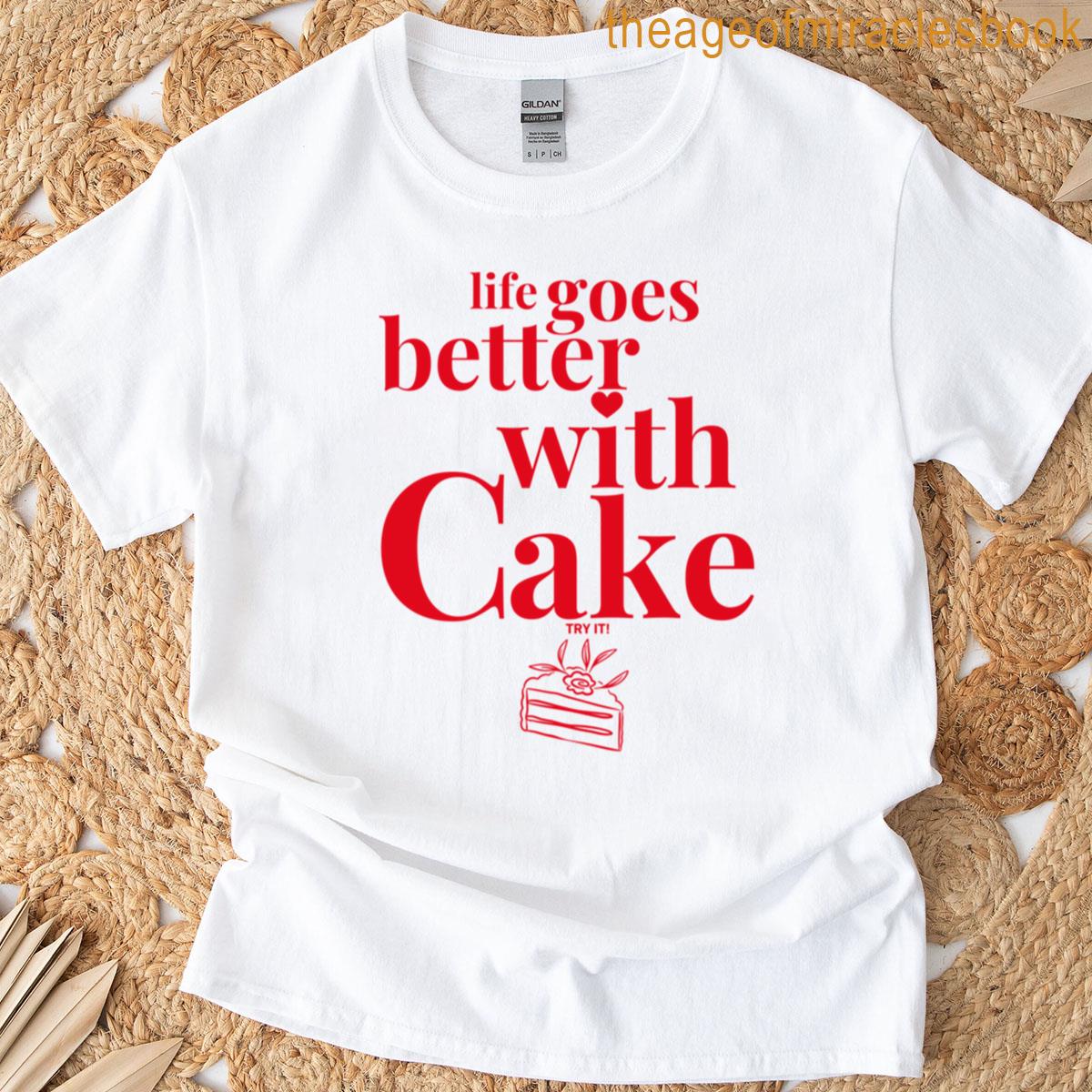 Retro-inspired Cake Quote Design Print Premium T-shirt