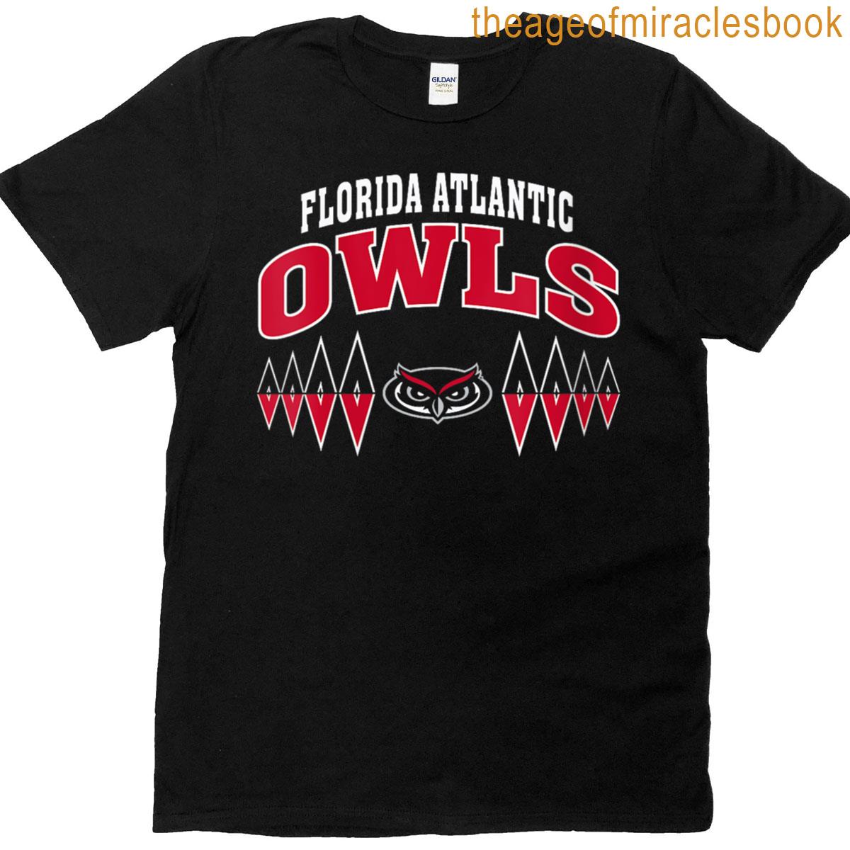 Womens Florida Atlantic Owls Split Navy Officially Licensed T-shirt