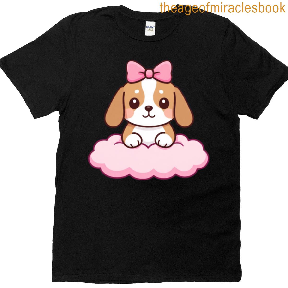 Cute Beagle Hanging From A Cloud T-shirt