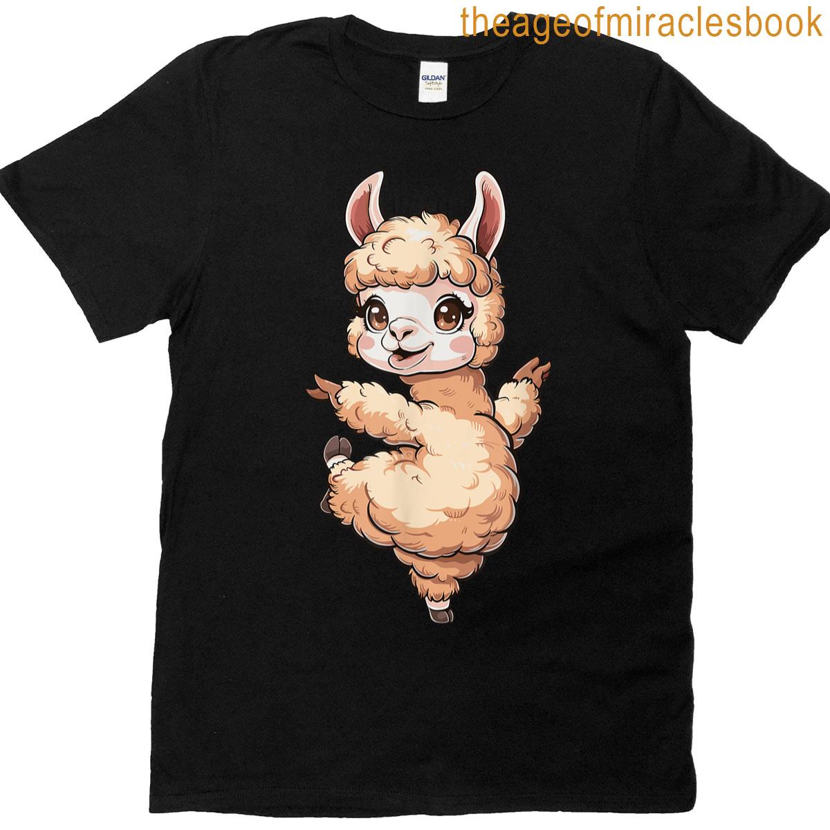 Cute Llama Dancing Cartoon Fun T-shirt