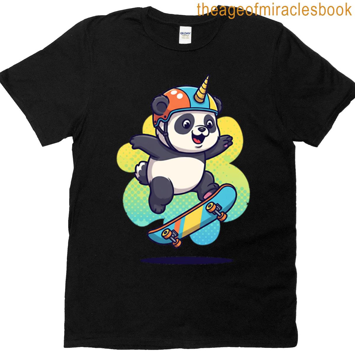 Cute Skateboard Panda T-shirt