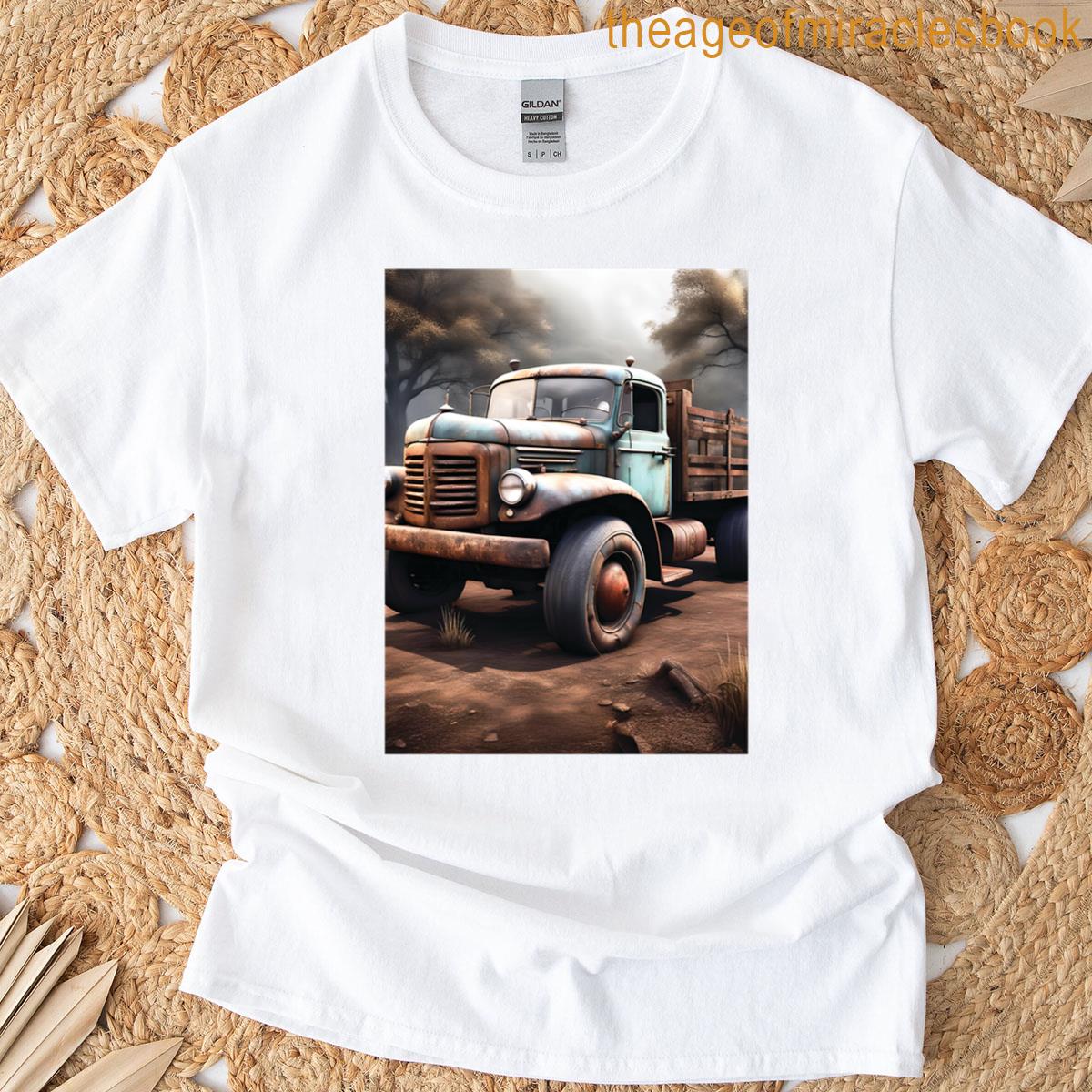 Farm Rustic White Truck Art T-shirt