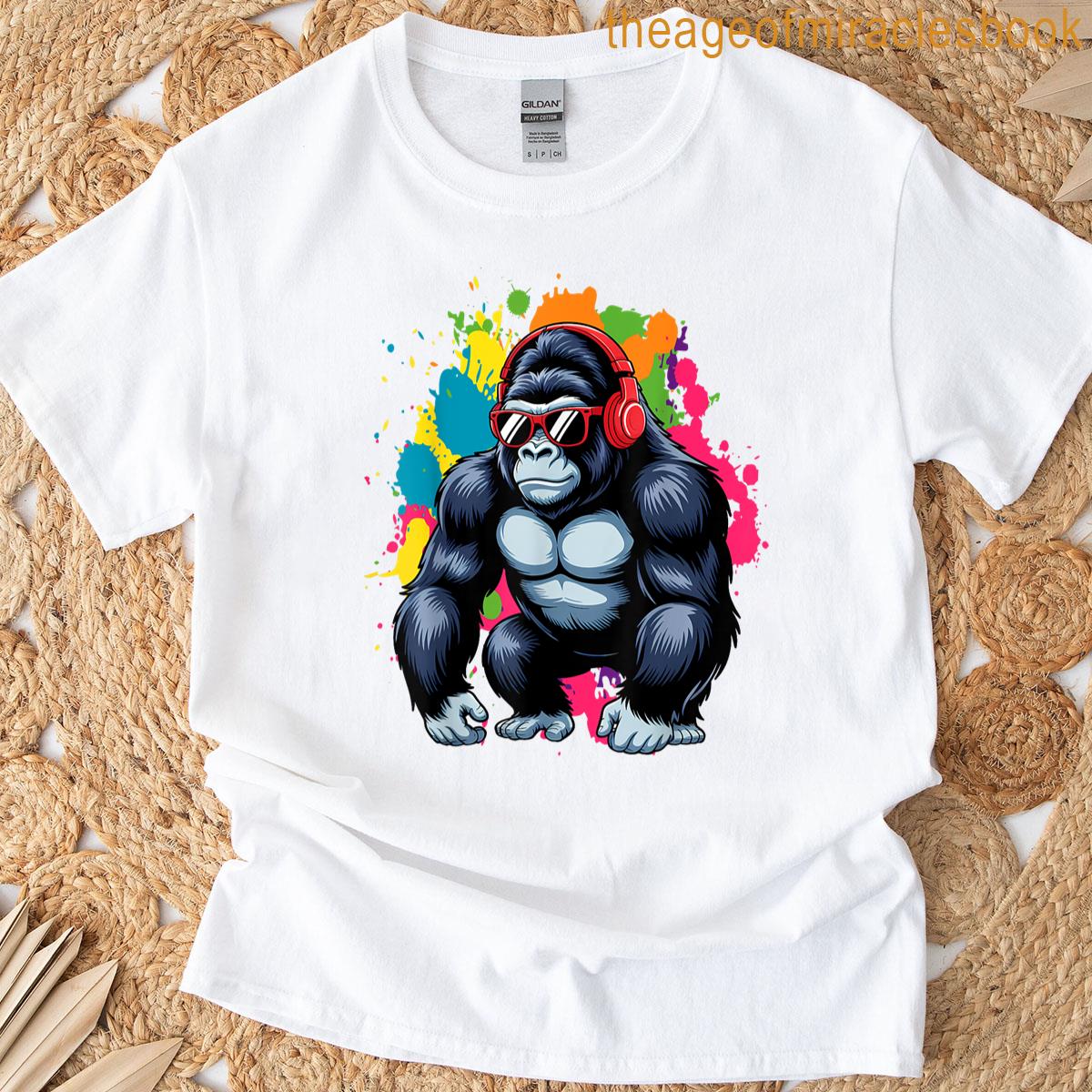 Gorilla Colourful Monkey Art Animal T-shirt