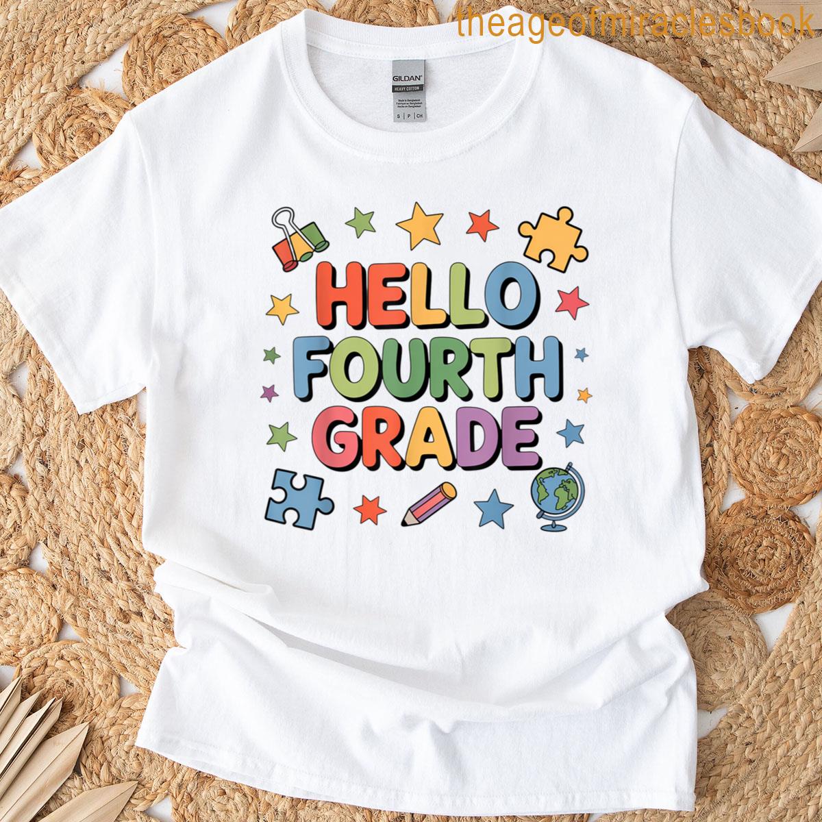 Hello Fourth Grade Kids Learning Adventure T-shirt