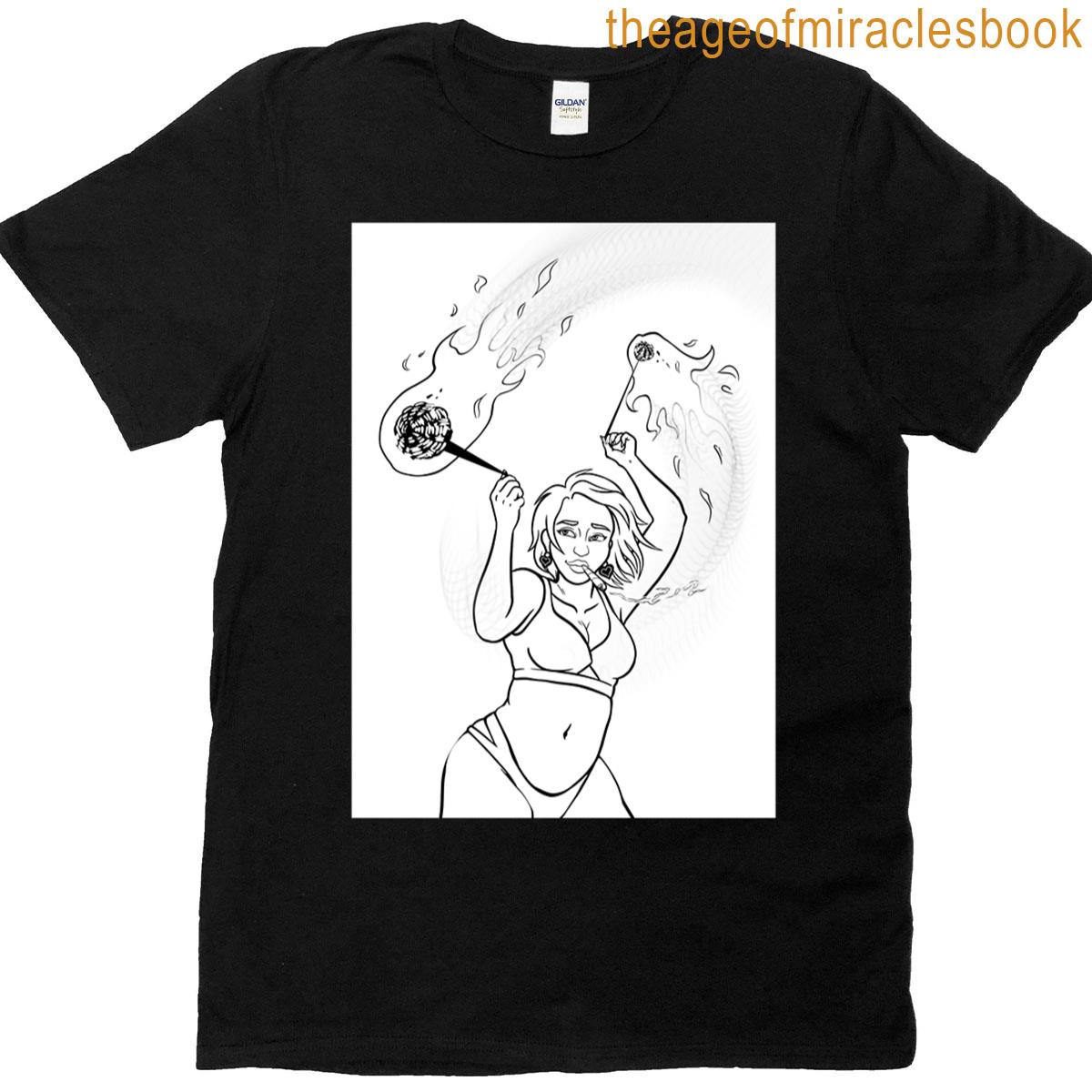 Smokin Hot Fire Dancer With Poi T-shirt