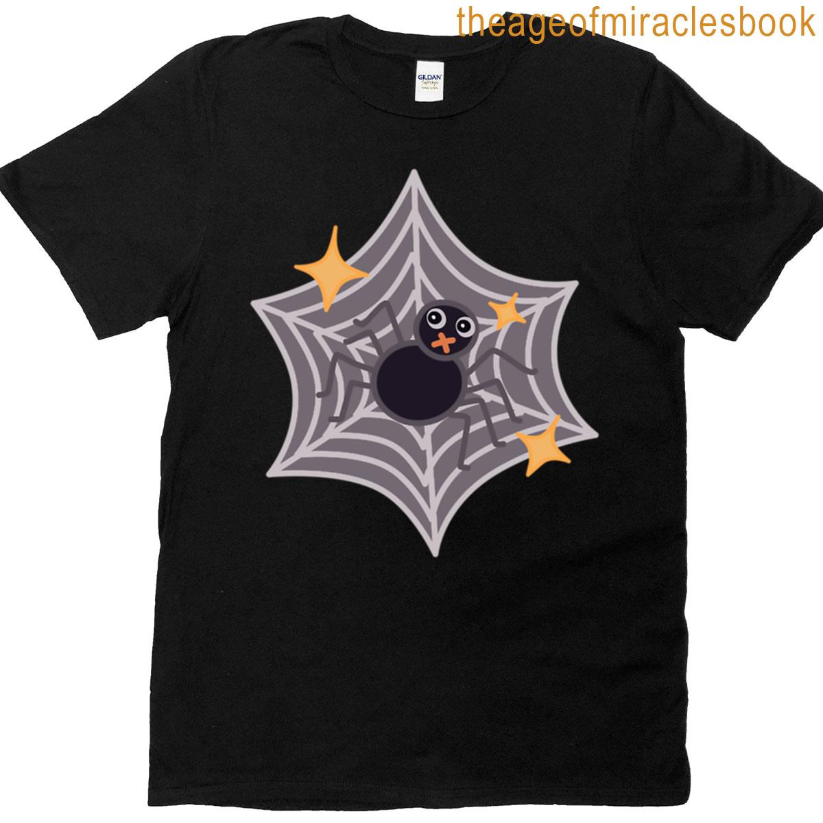 Spooky Spider On A Sparkly Web T-shirt