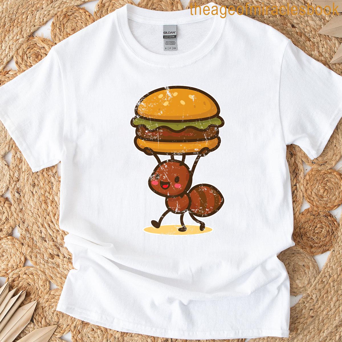 Strong Ant Burger Cartoon Premium T-shirt