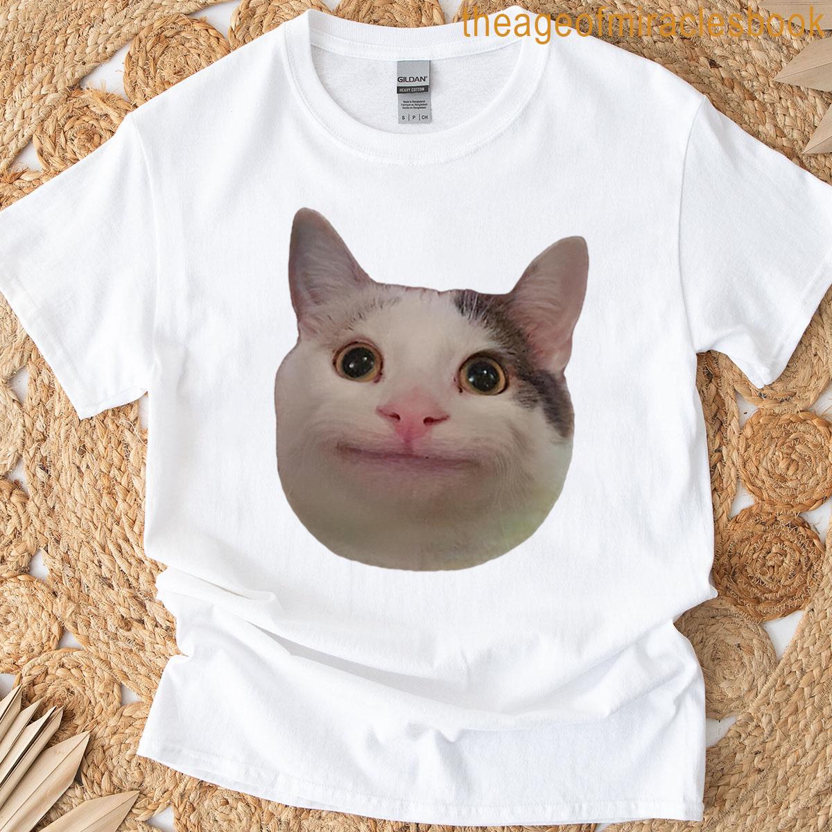 Beluga Cat Meme Face Smiling T-shirt