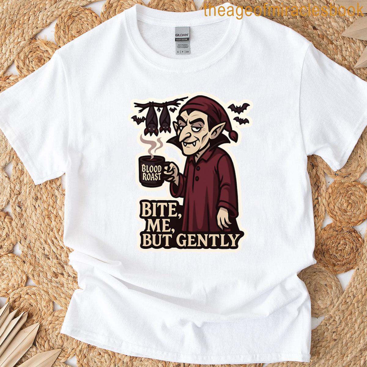 Bite Me But Gently Vampire Coffee Lover T-shirt