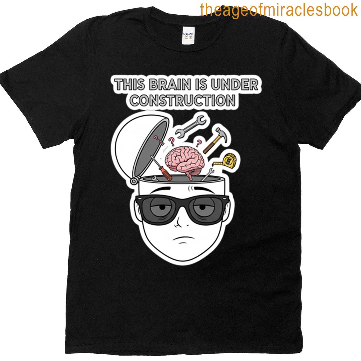 Brain Under Construction Studying Sticker Oversized T-shirt