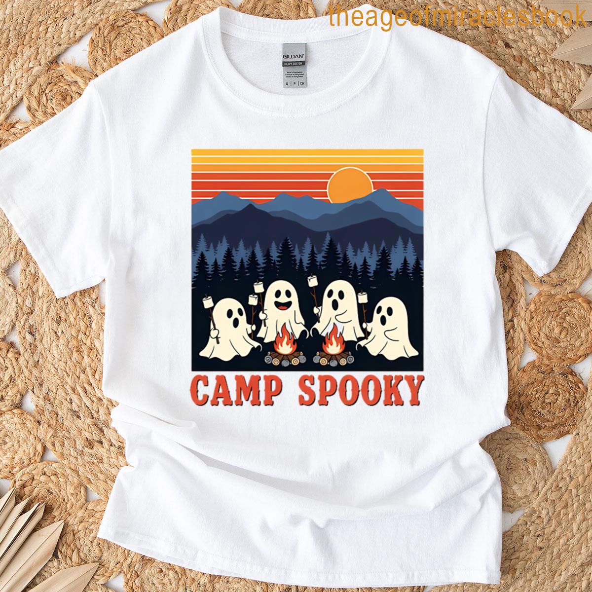 Camp Spooky – Retro Ghost Camping T-shirt
