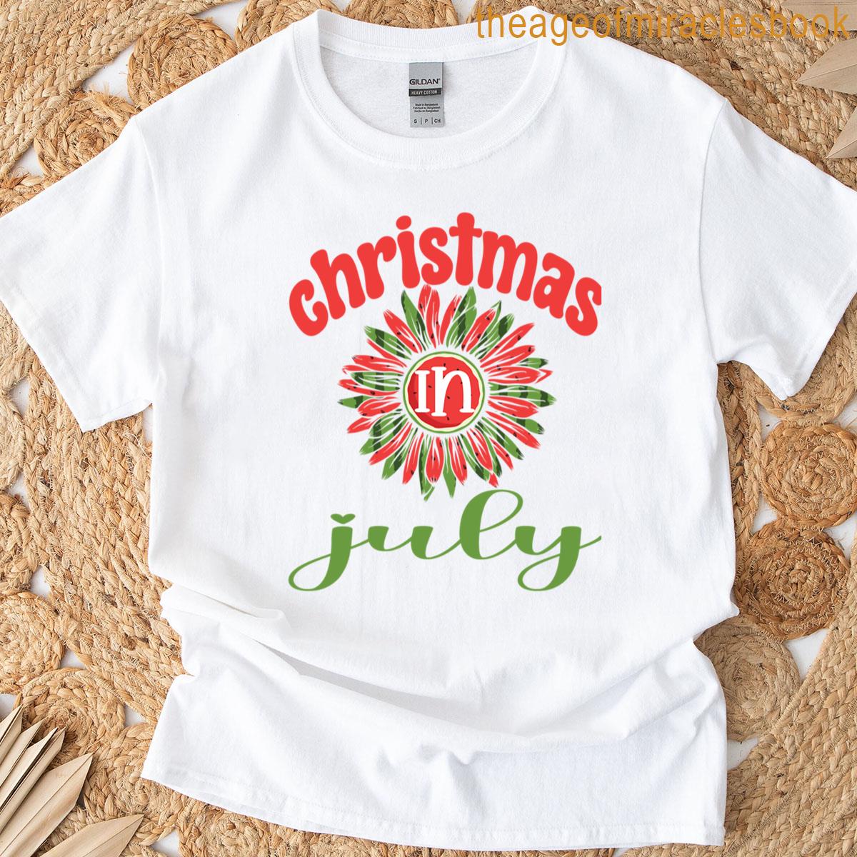 Christmas In July Flower T-shirt